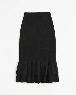 Smocked Midi Skirt