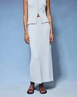 Powdered Rib Knit Maxi Skirt