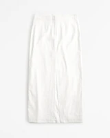 Mid Rise Linen-Blend Maxi Skirt