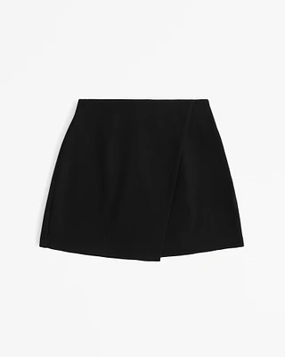 High Rise Tailored Wrap Mini Skort