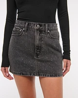 Denim Studded Mini Skirt