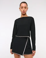 High Rise Wrap Mini Skort