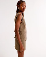 High Rise Tailored Wrap Mini Skort