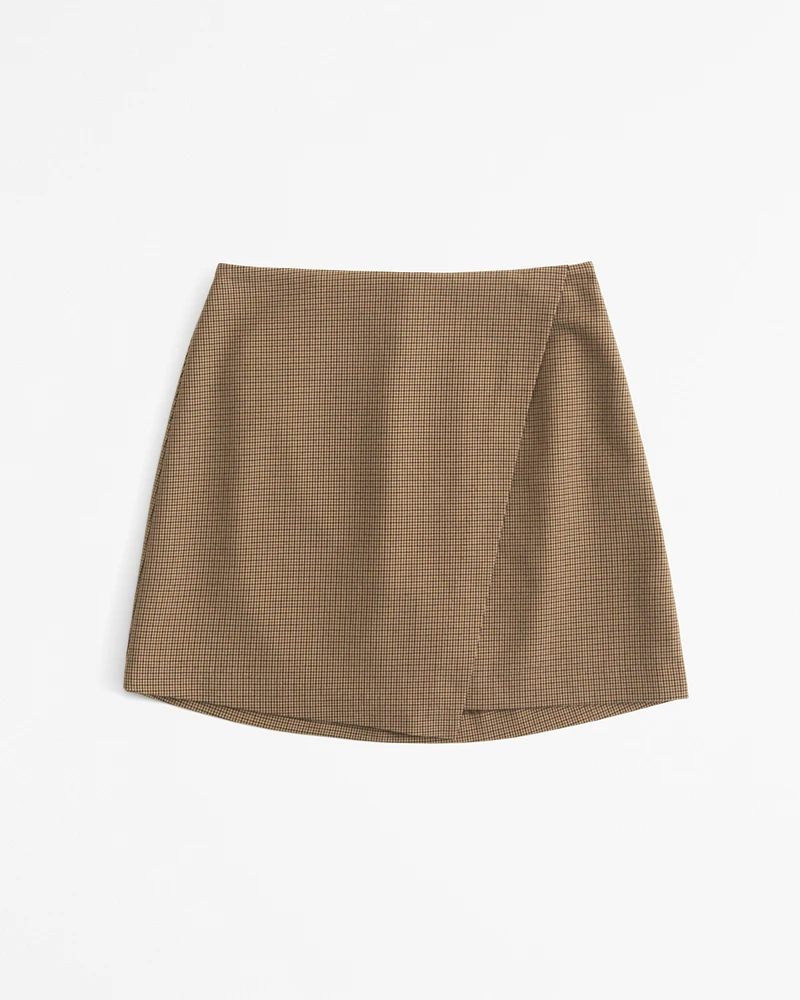 High Rise Tailored Wrap Mini Skort