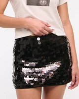 Mid Rise Sequin Skort