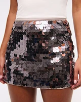 Mid Rise Sequin Skort