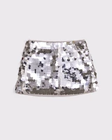 Mid Rise Sequin Skort