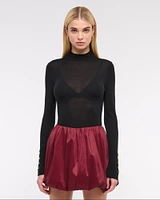 Mid Rise Bubble Hem Mini Skort