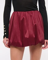 Mid Rise Bubble Hem Mini Skort