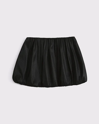 Mid Rise Bubble Hem Mini Skort