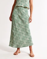 Crinkle Nylon Maxi Skirt