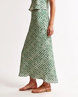 Crinkle Nylon Maxi Skirt