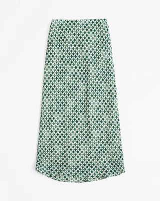Crinkle Nylon Maxi Skirt