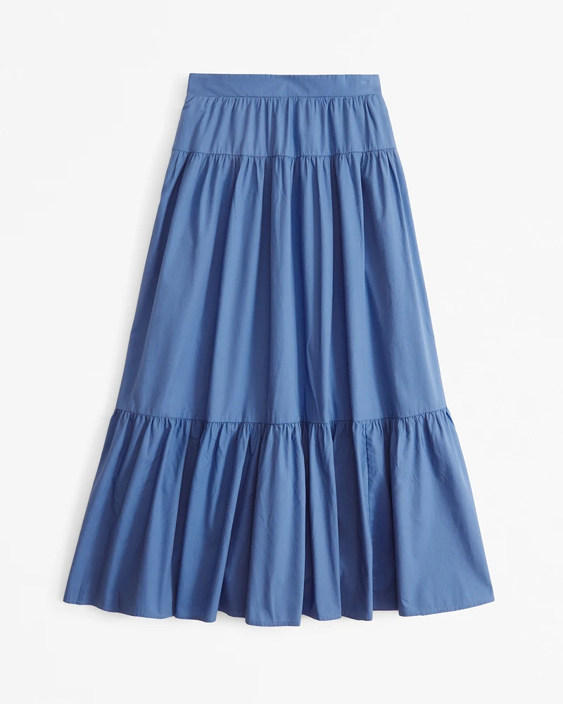 Poplin Tiered Maxi Skirt