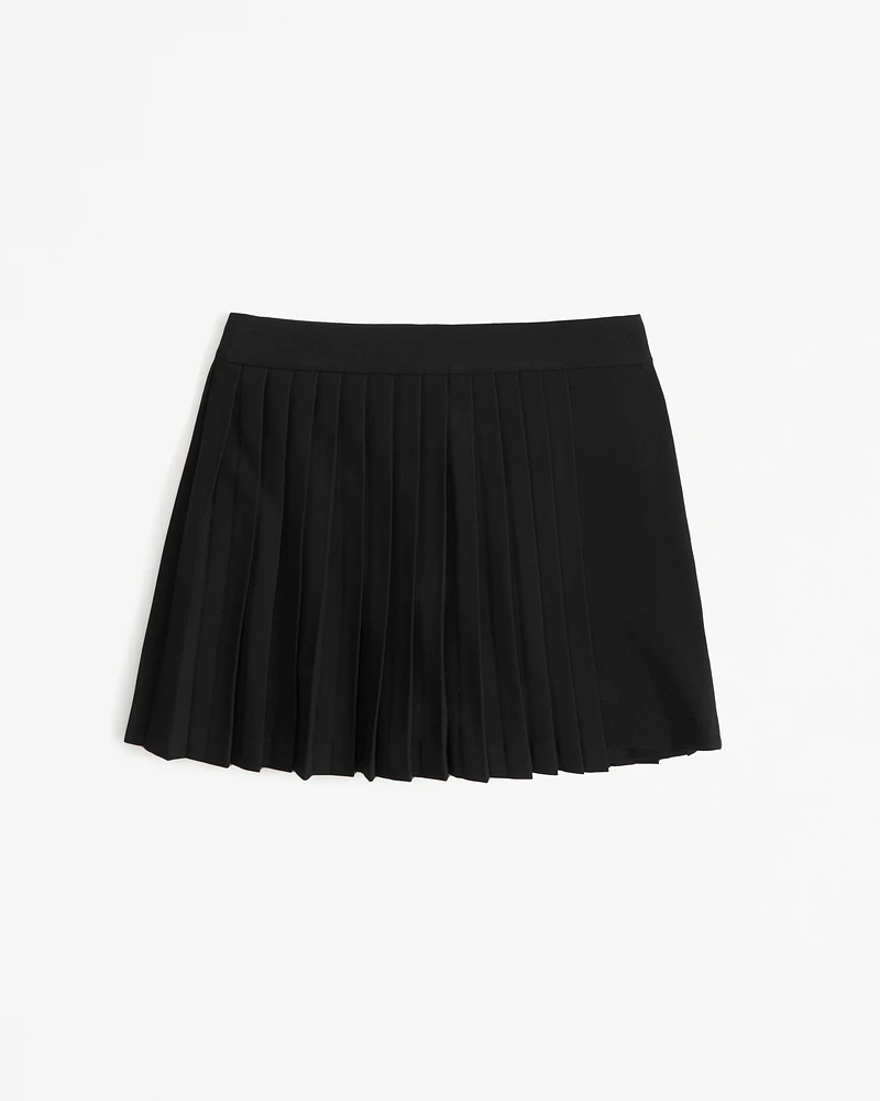 Pleated Wrap Mini Skirt