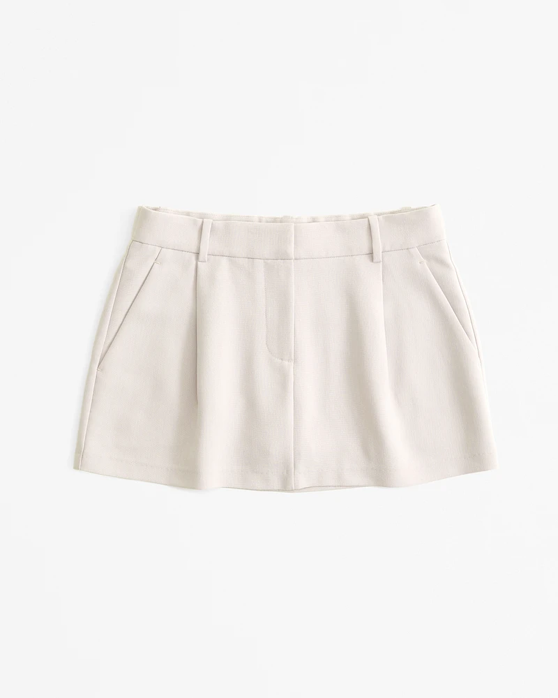 Mid Rise Pleated Mini Skort