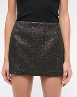 Mid Rise Metallic Mini Skort