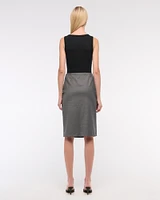 Mid Rise Pencil Midi Skirt