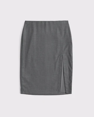 Mid Rise Pencil Midi Skirt