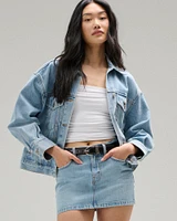 Low Rise Denim Mini Skirt