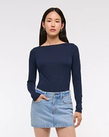 Low Rise Denim Mini Skirt