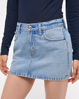 Low Rise Denim Mini Skirt