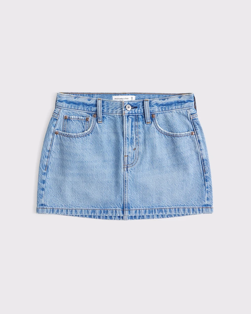 Low Rise Denim Mini Skirt