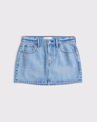 Seamed Denim Mini Skirt