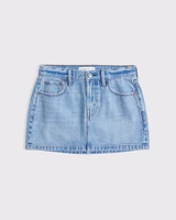 Low Rise Denim Mini Skirt