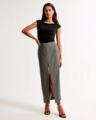 Mid Rise Pencil Maxi Skirt