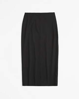 Mid Rise Pencil Maxi Skirt