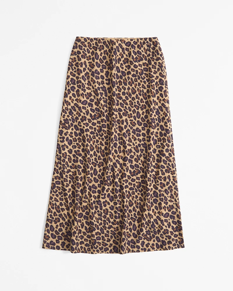 Mid Rise Pattern Maxi Skirt