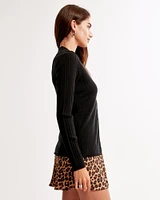 Mid Rise Pattern Mini Skort