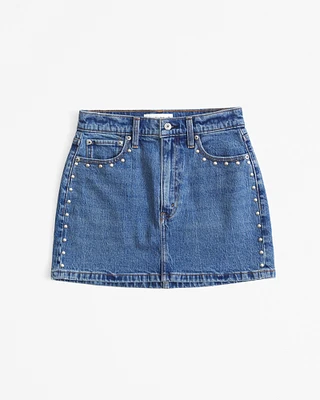 Denim Studded Mini Skirt