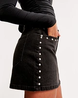 Denim Studded Mini Skirt