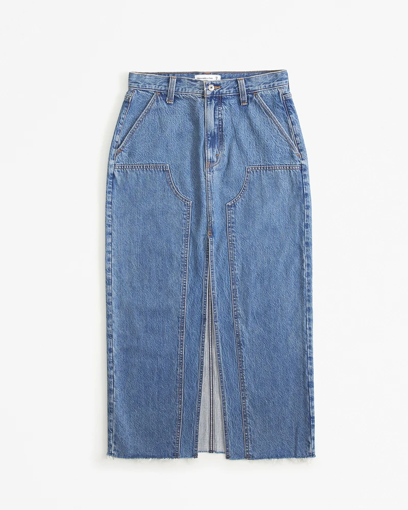 Workwear Denim Maxi Skirt