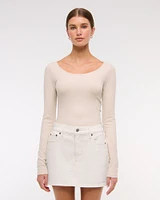 Mid Rise Denim Mini Skirt