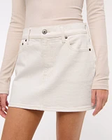 Mid Rise Denim Mini Skirt