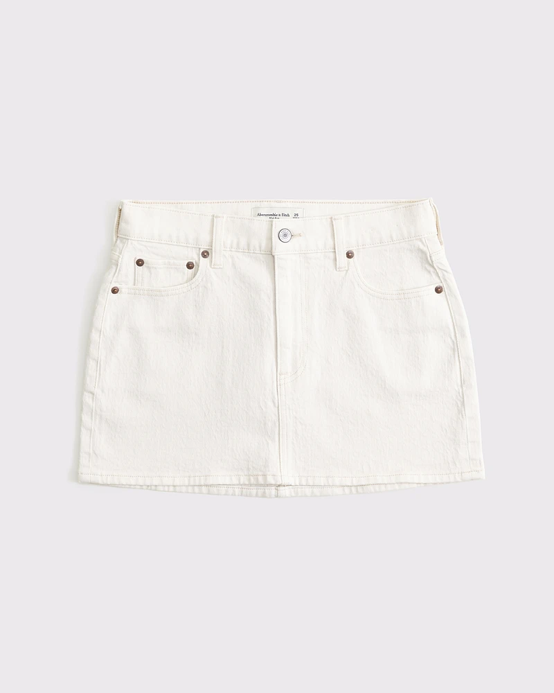 Mid Rise Denim Mini Skirt