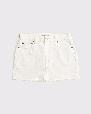 Mid Rise Denim Mini Skirt