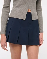 Mid Rise Pleated Mini Skort