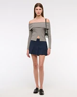 Mid Rise Pleated Mini Skort