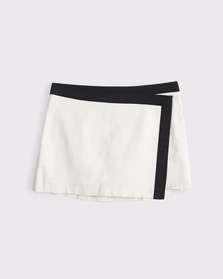 Mid Rise Wrap Mini Skort