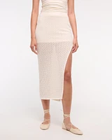 Mid Rise Crochet-Style Maxi Skirt