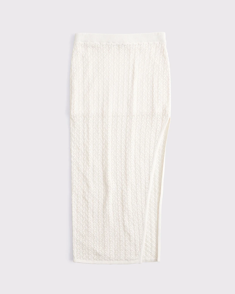 Mid Rise Crochet-Style Maxi Skirt