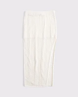 Mid Rise Crochet-Style Maxi Skirt