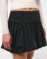 Drop-Waist Bubble Hem Mini Skort