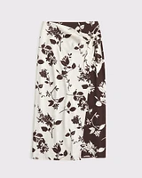 Mid Rise Wrap Maxi Skirt