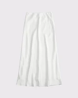Mid Rise Satin Maxi Skirt