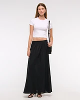 Linen-Blend Maxi Skirt